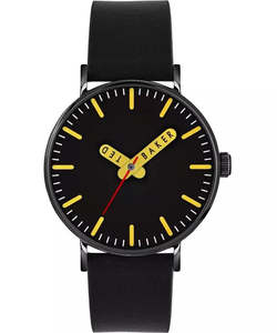 Ted Baker: Ted Baker - Cment Black Leather Strap Watch