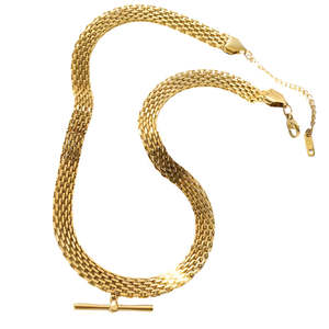 Queen Of The Foxes - Mesh Fob Necklace Gold Plate