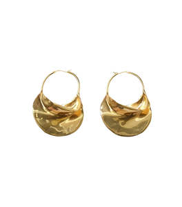 Queen Of The Foxes - Molten Hoop Earrings Gold