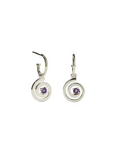 Clearance Jewellery: Meadowlark - Spiral Signature Hoops Set Amethyst