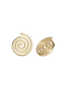 Clearance Jewellery: Meadowlark - Spiral Earrings Medium Gold Plated