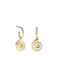 Meadowlark - Spiral Signature Hoops Gold Plated Peridot