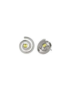 Meadowlark - Spiral Studs Set Sterling Silver Peridot
