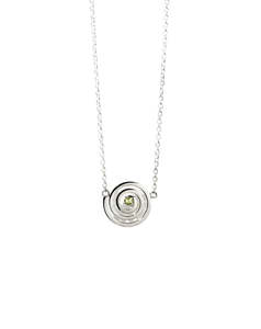 Meadowlark - Spiral Necklace Set Sterling Silver Peridot