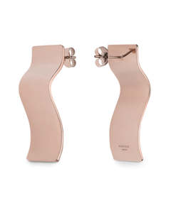 Rosefield Jewellery: Rosefield Jewellery  - Lois Wave Charm Earrings Rose Gold