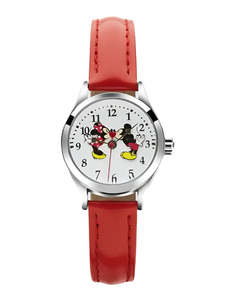 Disney Watches: Disney - Petite Mickey & Minnie Mouse In Love Red Watch