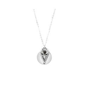 Lindi Kingi Design 1: Lindi Kingi - Hearts and Lovers Necklace Silver w Olive