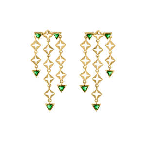 Lindi Kingi Design 1: Lindi Kingi - Emerald Byzante Earrings Gold