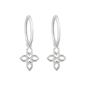 Lindi Kingi Design 1: Lindi Kingi - Baroque Cross Sleeper Earring Platinum Plate