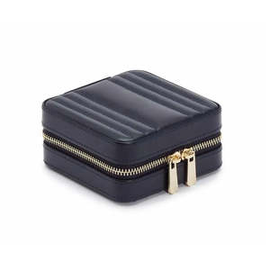 Jewellery Boxes: Wolf -  Maria Small Zip Jewelry Case Navy
