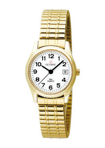 Olympic Watches Clocks: Olympic - Yellow Gold Ladies Expandable Bracelet Watch