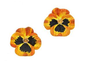 Our Biggest Karen Walker Sale Ever: Karen Walker - Enamel Flower Earring 3mm Citrine