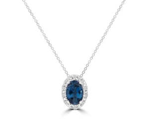 Brent Weatherall Jewellery: Brent Weatherall - 9ct White Gold Diamond & Blue Topaz Pendant