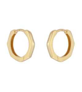 Brent Weatherall - 9ct Yellow Gold Hexagon Huggies