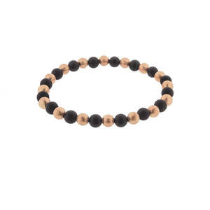 Diva Jewellery: Diva - Luce Bracelet Sterling Silver Rose Gold Plated And Onyx