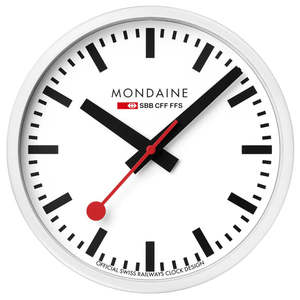 Clocks: Mondaine - Classic White Frame White Dial Wall Clock