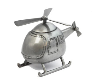 Money Box - Pewter Helicopter