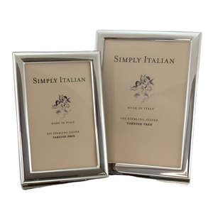 Frames: Simply Italian - Sterling Silver Modern Plain Frame Large