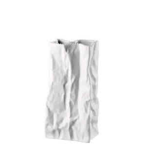 Vases: Paper Bag Vase 22cm Matte White