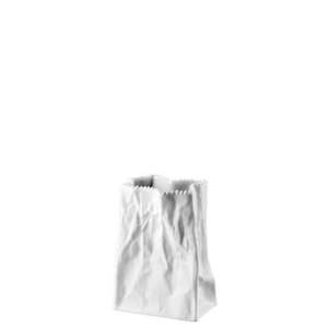 Vases: Paper Bag Vase 14cm Matte White