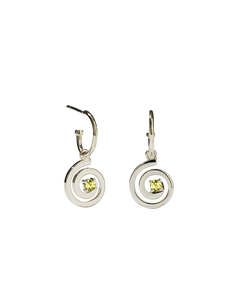 Her: Meadowlark - Spiral Signature Hoops Sterling Silver - Peridot