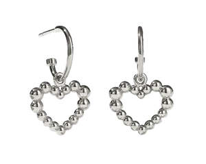 Meadowlark Sale: Meadowlark - Fizzy Heart Hoops Silver