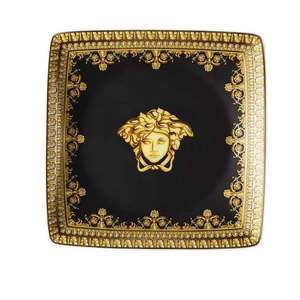 Versace - Medusa Black & Gold Baroque Nero Square Trinket Dish