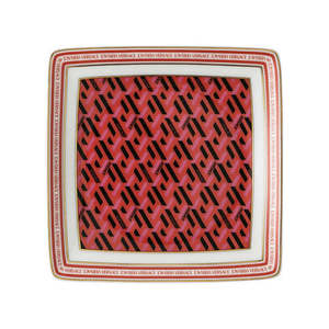 Versace: Versace - Square Rosenthal Coppetta La Greca Signature Red