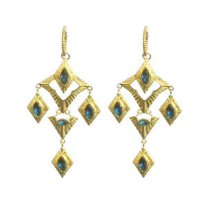 Lindi Kingi Design: Lindi Kingi - Sagrada Earrings | Gold & Sapphire