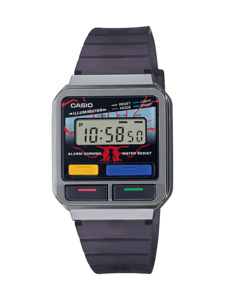 Casio: Casio - Digital Stranger Things Chrome Plated Resin Band