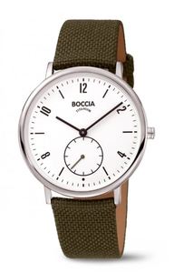 Boccia: Boccia - Pure Titanium Subsidiary Second Hand, Green Strap Watch