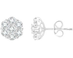 Brent Weatherall Jeweller - 9ct White Gold Certificated Lab Grown Diamond Cluste&hellip;