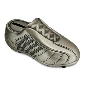 Baby Gifting: Money Box - Rugby/Soccer Boot Pewter