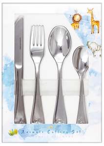 Baby Gifting: Children's Cutlery 4pc Set - Animals