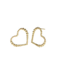 Meadowlark Sale: Meadowlark - Fizzy Heart Earrings Medium Gold Plated