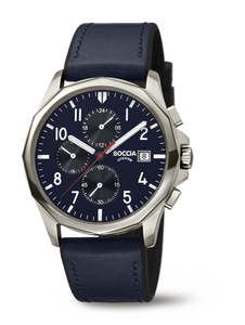 Boccia: Boccia - Titanium Watch with Blue Strap and Blue Face