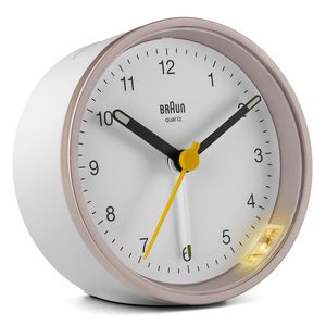 Clocks: Braun - Classic Analogue Alarm Clock Rose & White