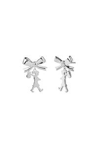 Her: Karen Walker - Girl with the Bow Earrings Silver