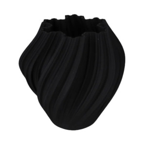 Vases: Amelie Black 3D Ceramic Vase Small