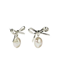 Her: Meadowlark - Bow Pearl Studs Sterling Silver