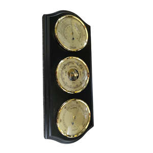Barometers: Fischer - Weather Station Black & Brass