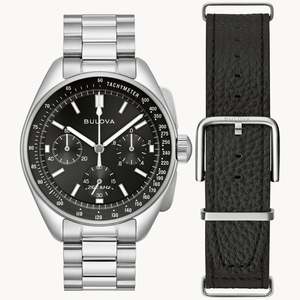 Bulova - Black Dial Stainless Steel Lunar Pilot Watch