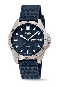 Boccia: Boccia - Pure Titanium, Navy Blue Nylon Strap