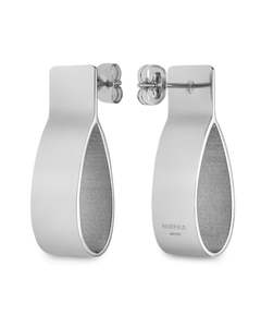 Rosefield Jewellery: Rosefield Jewellery - Lois Fold Charm Earrings Silver