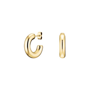Rosefield Jewellery: Rosefield Jewellery - Medium Hoop Earrings Gold Plated