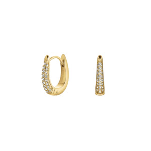 Rosefield Jewellery: Rosefield Jewellery - Gold Plated Crystal Huggies