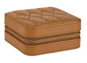 Jewellery Boxes: WOLF - Lauren Zip Travel Case Tan