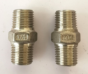 Stainless Steel Hex Nipple 1/4" Brewbuild
