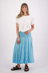 Sarah Aqua Ramie Skirt