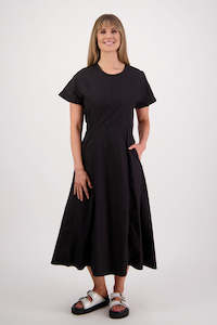 Saunders Black Cotton Poplin Dress